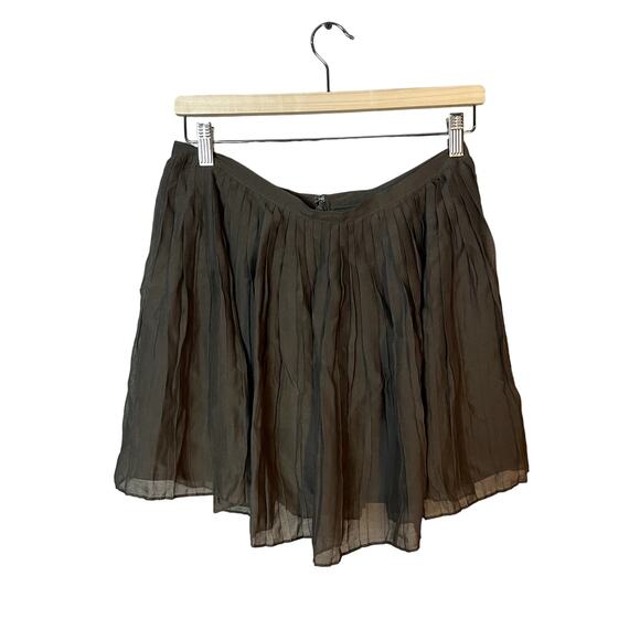 J. Crew Silk Blend Pleated Ruffled Mini Skirt in Gray Women's Size 6 EUC - Picture 3 of 12